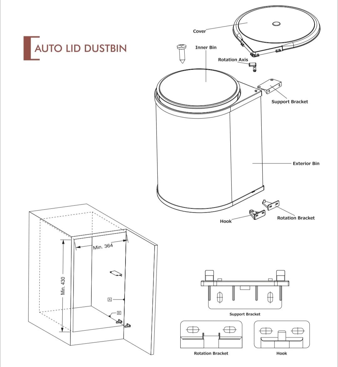 Auto Lid Waste Bin