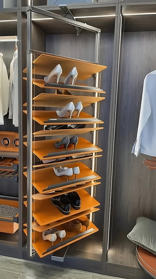 REVOLVING SHOE RACK (360 DEGREE) 6 LAYERS MOCHA